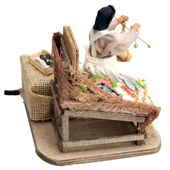 Fishmonger series 12 cm in motion for nativity scene Mondo Presepi