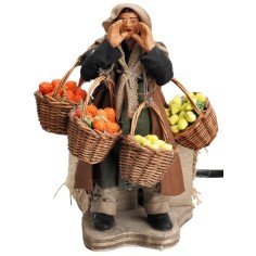Saleswoman with fruit baskets series 12 cm in movement
