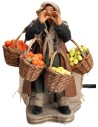 Vendedora con cestas de fruta serie 12 cm en movimiento