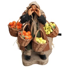 Vendedora con cestas de fruta serie 12 cm en movimiento 2