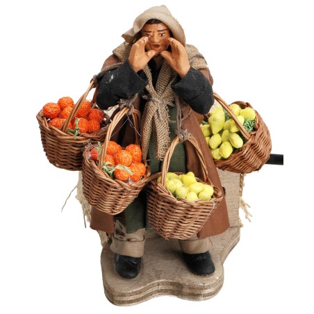 Venditrice con cesti di frutta serie 12 cm in movimento