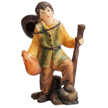 Caminante con bastón de resina 8 cm para belén Mondo Presepi