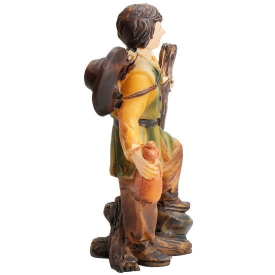 Wanderer with resin stick 8 cm for nativity scene Mondo Presepi
