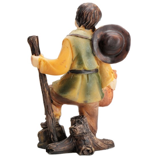Caminante con bastón de resina 8 cm para belén Mondo Presepi
