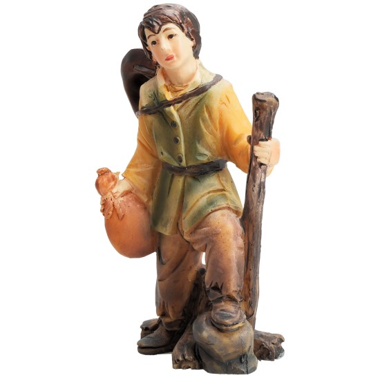 Caminante con bastón de resina 8 cm para belén Mondo Presepi