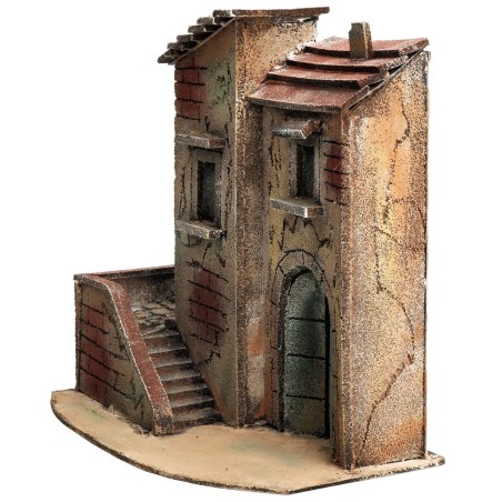 Casa napoletana con scala laterale e arco d’ingresso cm
