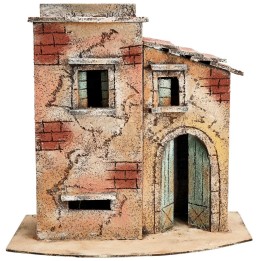 Casa napolitana con techo lateral inclinado cm 28x17x28 h