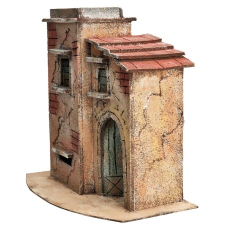 Casa napolitana con techo lateral inclinado cm 28x17x28 h para