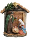 Natividad bloque con cabaña en resina cm 9x4x13,5 h