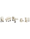 Set of 5 resin sheep for 10 cm statues