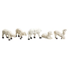 Set 5 pecore in resina per statue da 10 cm 2