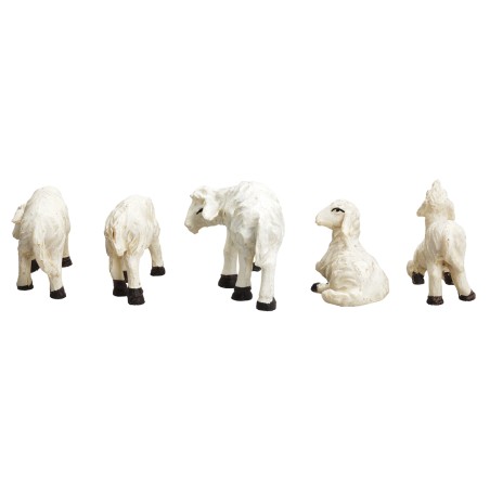 Set 5 pecore in resina per statue da 10 cm