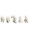 Set of 5 resin sheep for 10 cm statues