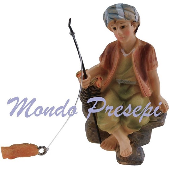 Pescador de 9 cm en resina Mondo Presepi