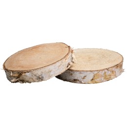 Set of two wooden discs Ø 12.5-13.5 cm