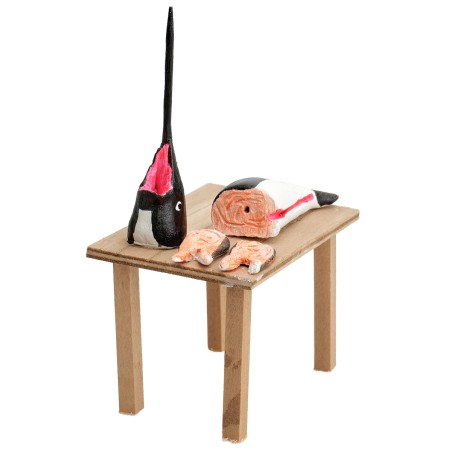 Banchetto del pesce cm 7x5x11,5 h per presepe Mondo Presepi