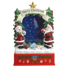 copy of Christmas scene with tree shop and sleigh