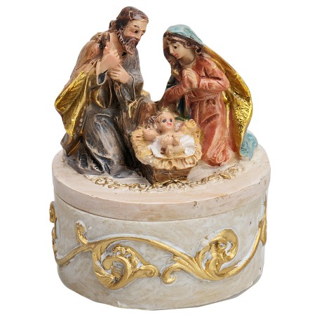 Cofanetto Natività in ginocchio serie 4 cm in resina