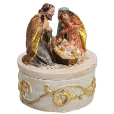 Cofre Natividad arrodillada serie 4 cm en resina para 2