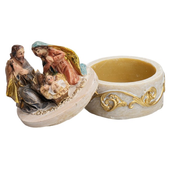 Cofre Natividad arrodillada serie 4 cm en resina para