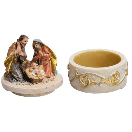 Cofre Natividad arrodillada serie 4 cm en resina para