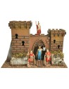 Castello con doppia torre e portone ad arco per presepe cm