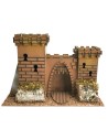 Castle with double tower and arched gate for nativity scene cm