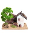 House with tree for nativity scene cm 16x8.5x13.5 h for nativity scene