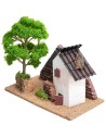 House with tree for nativity scene cm 16x8.5x13.5 h for nativity scene