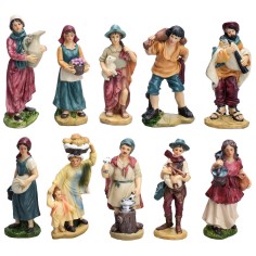 Set de 10 figuras de resina serie 12 cm para belén Mundo Pesebres