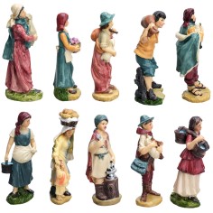 Set of 10 resin figures series 12 cm for nativity scene Mondo Presepi 2