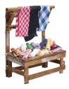Bancarella con stoffe cm 12,5x6x13 h