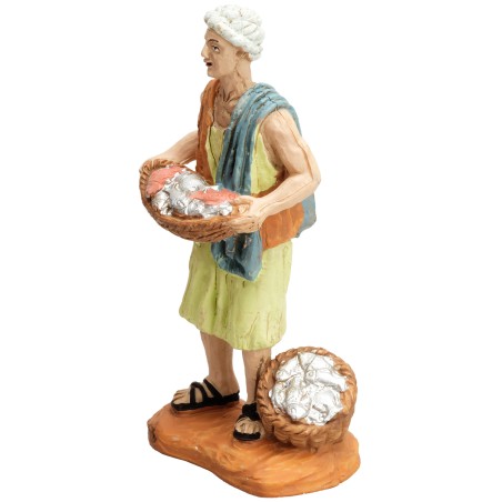 Fish seller with basket 9 cm Oliver for Mondo nativity scene