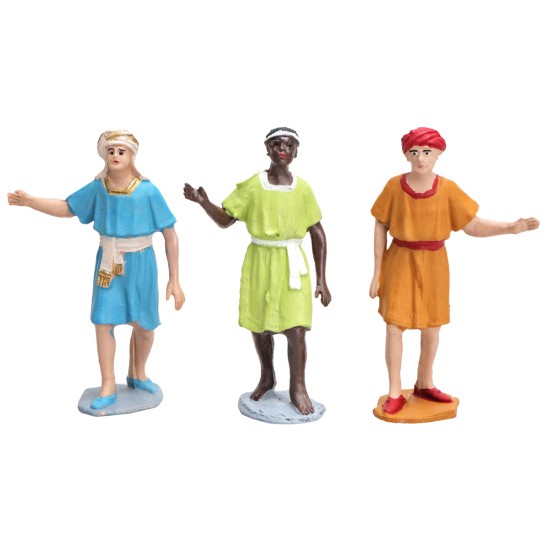 Set tre statuine serie 8 cm Oliver per presepe Mondo Presepi