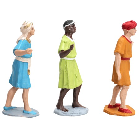 Set tre statuine serie 8 cm Oliver per presepe Mondo Presepi