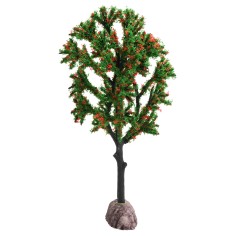 Albero verde con fioritura rossa 15 cm per presepe Mondo Presepi 2