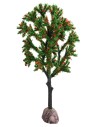 Árbol verde con floración roja 15 cm para belén Mondo Presepi