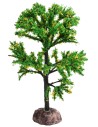 copia de Árbol verde con floración roja 15 cm para belén