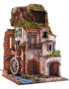 Illuminated village with working mill cm 40x40x65 h