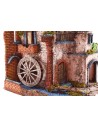 Borgo illuminato con mulino funzionante cm 40x40x65 h