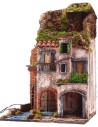 Pueblo iluminado con molino funcionando cm 40x40x65 h