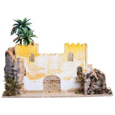 Castillo palestino con palmera cm 31x18x22 h para pesebre Mundo