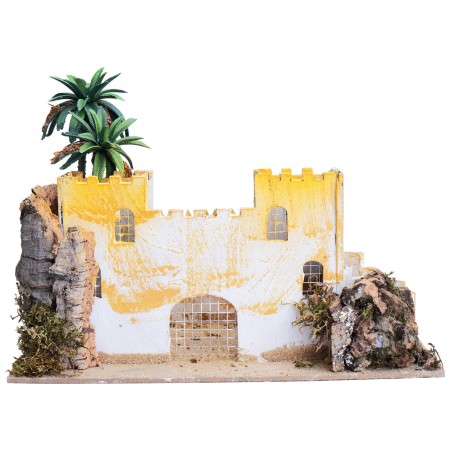 Castillo palestino con palmera cm 31x18x22 h para pesebre Mundo