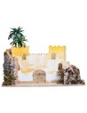 Castello palestinese con palma cm 31x18x22 h per presepe Mondo