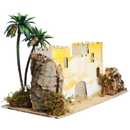 Castillo palestino con palmera cm 31x18x22 h para belén Mundo