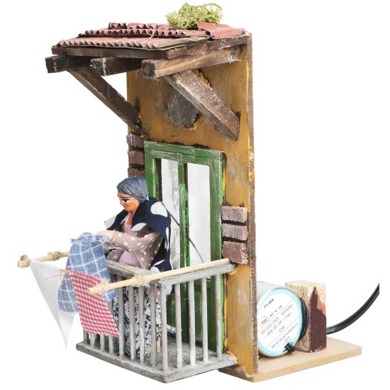 Woman spreading 10 cm in motion for nativity scene Mondo Presepi