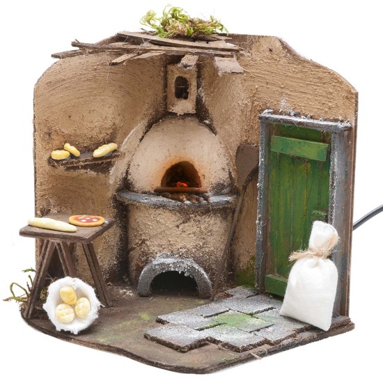 Taller del pizzero cm 15x14,5x17 h para belén Mondo Presepi