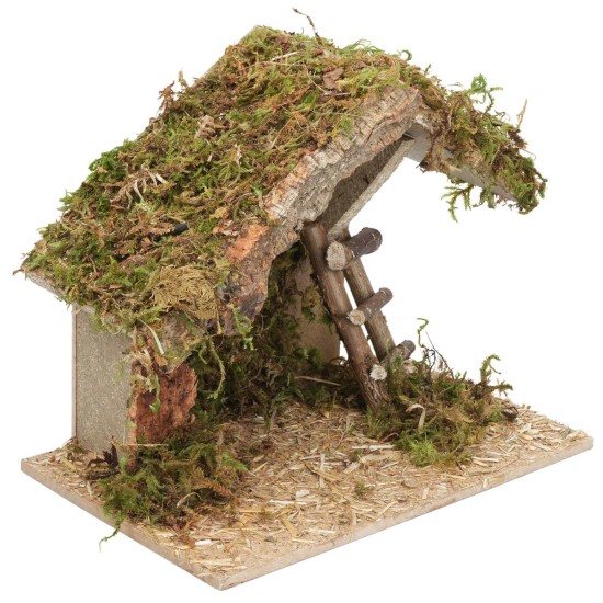 Hut with ladder for Nativity cm 23.5x15x19.5 h for crib