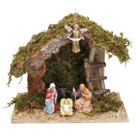 copia de Cabaña con escalera para Natividad cm 23,5x15x19,5 h para