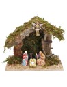 Capanna con Natività 8 cm Landi cm 23,5x15x19,5 h